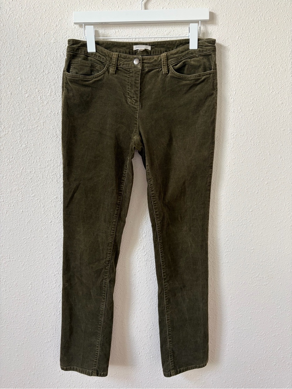 Eileen Fisher Corduroy Pants Olive Green Size 4 Fall Cotton Casual - Picture 1 of 6